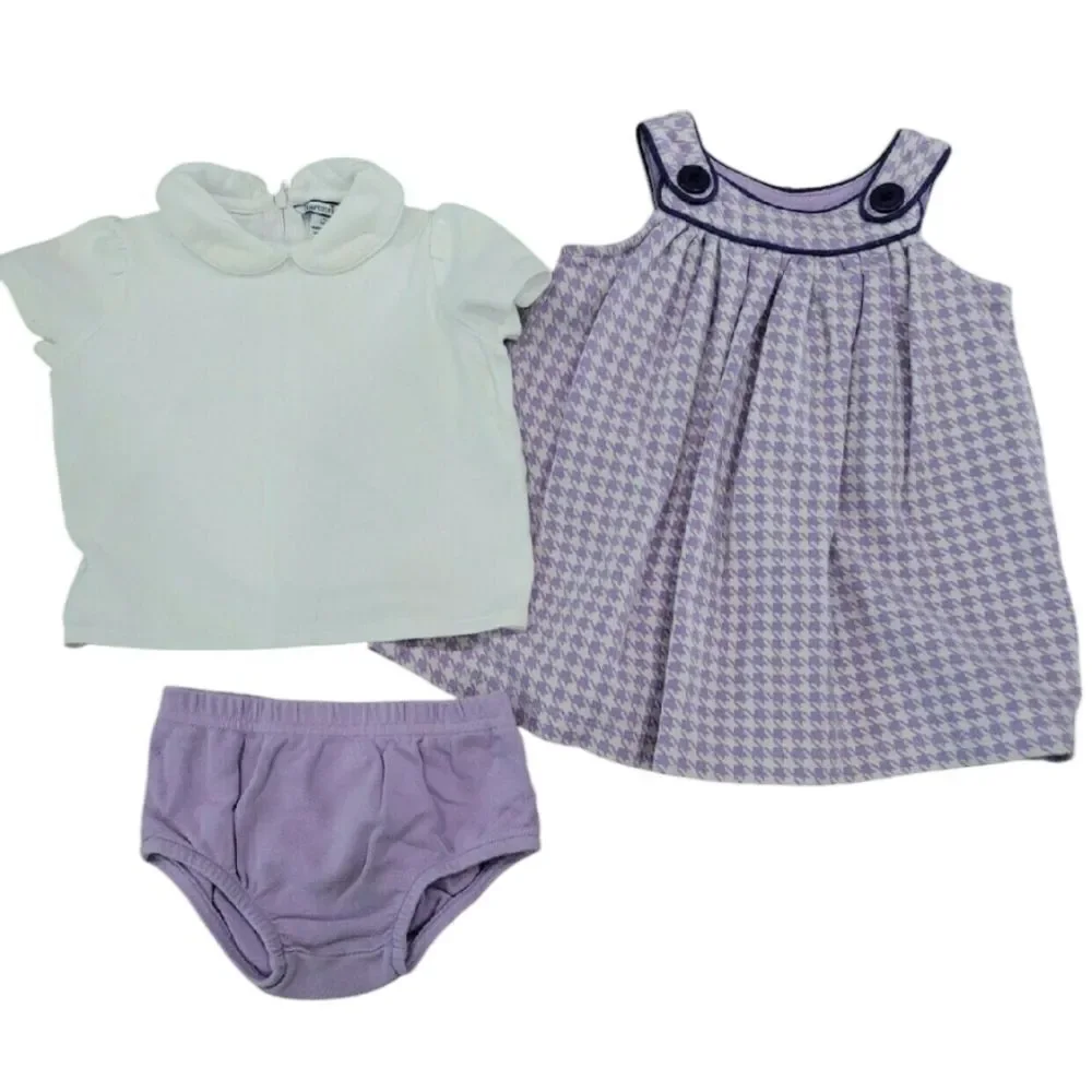 3pc purple houndstooth jumper set